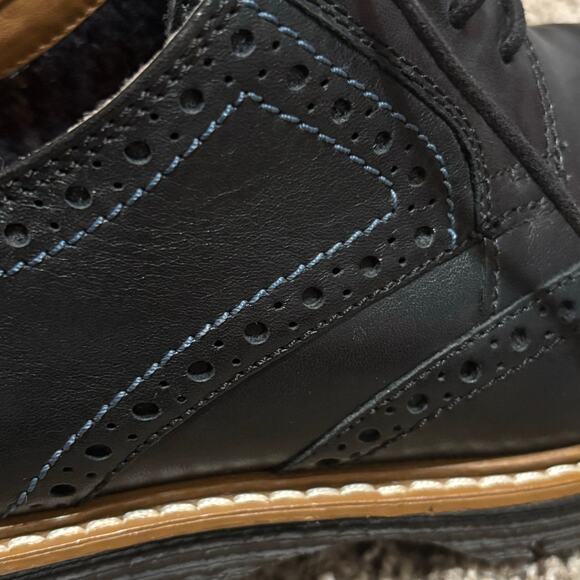 CLARK’S Extra-light Black Wingtip Dress Shoes Men’s 8W - Picture 4 of 11